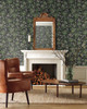 RP7384 Cornflower Wallpaper Black, Green from Rifle Paper Co. Second Edition by York Wallcoverings