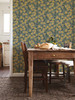 2999-44132 Lemona Fruit Tree Wallpaper in Blue Yellow Colors with Slim Branches Ripe Lemons Fruit Botanical Style Non Woven Unpasted Wall Covering by Brewster