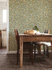 2999-13102 Pirum Pear Wallpaper in Yellow Gold Green Brown Colors with Orchard Ripe Fruit Fruit Botanical Style Non Woven Unpasted Wall Covering by Brewster