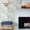 2903-25844 Archer Light Blue Linen Geometric Wallpaper Retro Style Graphics Theme Unpasted Non Woven Material Blue Bell Collection from  A-Street Prints by Brewster