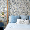 2903-25864 Lucy Grey Floral Wallpaper Eclectic Style Botanical Theme Unpasted Non Woven Material Blue Bell Collection from  A-Street Prints by Brewster