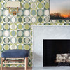 2903-25845 Archer Green Linen Geometric Wallpaper Retro Style Graphics Theme Unpasted Non Woven Material Blue Bell Collection from  A-Street Prints by Brewster