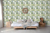 2903-25845 Archer Green Linen Geometric Wallpaper Retro Style Graphics Theme Unpasted Non Woven Material Blue Bell Collection from  A-Street Prints by Brewster