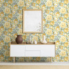 2903-25837 Orla Yellow Floral Wallpaper Kids Style Botanical Theme Unpasted Non Woven Material Blue Bell Collection from  A-Street Prints by Brewster