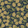 2999-44118 Lemona Fruit Tree Wallpaper in Navy Blue Gold Colors with Laden with Ripe Richly Contrasted Fruit Botanical Style Non Woven Unpasted Wall Covering by Brewster
