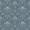 2999-14028 Niki Country Kitsch Wallpaper in Light Blue White Colors with Turtle Doves Flowers and Vines Birds Animals Style Non Woven Unpasted Wall Covering by Brewster