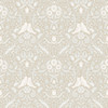 2999-14026 Niki Country Kitsch Wallpaper in White Beige Light Gray Colors with Turtle Doves Flowers and Vines Birds Animals Style Non Woven Unpasted Wall Covering by Brewster