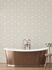2999-14026 Niki Country Kitsch Wallpaper in White Beige Light Gray Colors with Turtle Doves Flowers and Vines Birds Animals Style Non Woven Unpasted Wall Covering by Brewster