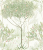 MN1822 Orchard Wallpaper White / Green from Mediterranean by York Wallcoverings