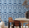 MN1920 Malta Wallpaper Blue / Silver from Mediterranean by York Wallcoverings