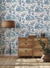 MN1842 Eden Retreat Wallpaper White / Blue from Mediterranean by York Wallcoverings