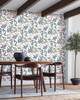 MN1843 Eden Retreat Wallpaper White / Pink / Teal from Mediterranean by York Wallcoverings