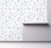 GW0161 Grace & Gardenia Geometric Abstract Lines Peel and Stick Wallpaper Roll 20.5 inch Wide x 18 ft. Long, Blue/White