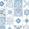 Norwall Wallcoverings CK36622 Creative Kitchens Morrocan Tiles Blue Beige Wallpaper