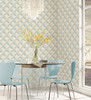 Norwall Wallcoverings CK36618 Creative Kitchens Dimensonal Diamonds Wallpaper Beige, Teal