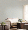 Norwall Wallcoverings Silk Impressions 2 IM36418  In-register Scroll Wallpaper Blue Metallic Gold Beige Purple