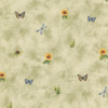 Norwall Wallcoverings  BG19541 Fresh Kitchens 5 Sunflower Spot Wallpaper Green, Yellow, Blue, Orange, Black
