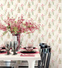 AB42442 Norwall Wallcoverings Abby Rose 3 Flora Teal Pink Wallpaper