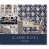 Norwall Wallcoverings Classic Silks 2 CS35621 Floral Damask Wallpaper Blue, Beige, Metallic Gold