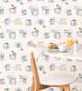 Norwall FK34424 Fresh Kitchens 5 Bee Hive Blue Off White Yellow Wallpaper