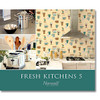Norwall FK34424 Fresh Kitchens 5 Bee Hive Blue Off White Yellow Wallpaper