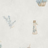 Norwall Wallcoverings  FK34431 Fresh Kitchens 5 Fresh Herbs Wallpaper Blue, Taupe