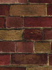 Norwall Wallcoverings  BG21586 Fresh Kitchens 5 Photo Brick Wallpaper Red, Brown
