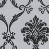 Norwall Wallcoverings Classic Silks 2 CS27371 Flock Damask Wallpaper Silver, Black