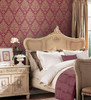 Norwall Wallcoverings Silk Impressions 2 MD29416  In Register Damask Wallpaper Red Burgundy Metallic Gold