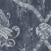 Norwall Wallcoverings Classic Silks 2 CS35601 Regal Damask Wallpaper Blue, Metallic Silver