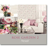 Norwall Rose Garden 2 CG28815 Linen Rose Wallpaper  Blue, Green, Pink