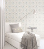 Norwall Wallcoverings Classic Silks 2 CS35629 Medallion Wallpaper Beige, Metallic Silver