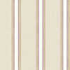 Norwall Wallcoverings AB42412 Abby Rose 3 Shabby Stripe Wallpaper Taupe/Purple/Green/