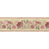 Norwall Wallcoverings PR79658 Floral Prints 2 Fluted Floral Wallpaper Border Pink  Tan  Green  Beige