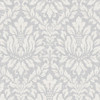 Norwall Wallcoverings SD36143 Stripes & Damasks 3 Stitched Damask Wallpaper Grey Beige Metallic Silver