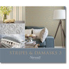 Norwall Wallcoverings SD36143 Stripes & Damasks 3 Stitched Damask Wallpaper Grey Beige Metallic Silver