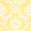 Norwall Wallcoverings SD25650 Stripes & Damasks 3 Document Damask Wallpaper Yellow White