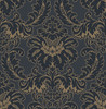 M1704 Windsor Damask Wallpaper in Blue Colors with Design Soft Glamour Traditional Style Non Woven Unpasted Wall Covering by Brewster