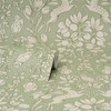 M1688 Richmond Floral Wallpaper in Sage Green Colors with Owls Squirrels Deer Whimsical Style Non Woven Unpasted Wall Covering by Brewster