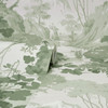 M1679 Eden Crane Lagoon Wallpaper in Sage Green Colors with Tranquil Ambiance Forest Style Non Woven Unpasted Wall Covering by Brewster