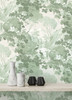 M1679 Eden Crane Lagoon Wallpaper in Sage Green Colors with Tranquil Ambiance Forest Style Non Woven Unpasted Wall Covering by Brewster