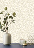 M1668 Salix Leaf Wallpaper in Beige Off White Colors with Neutral Color Palette Traditional Style Non Woven Unpasted Wall Covering by Brewster