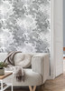 M1677 Eden Crane Lagoon Wallpaper in Neutral Gray Colors with Versatile Watercolor Palette Forest Style Non Woven Unpasted Wall Covering by Brewster