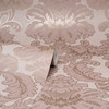 M1706 Windsor Damask Wallpaper in Pink Rose Gold Colors with Timeless Design Traditional Style Non Woven Unpasted Wall Covering by Brewster