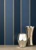 M1708 Rydia Stripe Wallpaper in Blue Bronze Colors with Dimensional Masterpiece Modern Style Non Woven Unpasted Wall Covering by Brewster