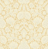 M1682 Bamburg Floral Wallpaper in Mustard Off White Silver Colors with Damask Silhouette Modern Style Non Woven Unpasted Wall Covering by Brewster