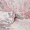 M1676 Eden Crane Lagoon Wallpaper in Pink Colors with Lush Forest Forest Style Non Woven Unpasted Wall Covering by Brewster