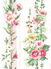 AST3784 Delisa Floral Stripe Damask Wallpaper in Pink White Green Colors with Blooms Stretch Flowers Farmhouse Style Non Woven Unpasted Wall Covering by Brewster