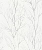 2979-37260-2 Diani Tree Wallpaper in Off White Metallic Colors with Textured Details Glam Style Expanded Vinyl Unpasted Wall Covering by Brewster