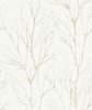 2979-37260-3 Diani Tree Wallpaper in Gold Metallic White Colors with Textured Backdrop Modern Style Expanded Vinyl Unpasted Wall Covering by Brewster